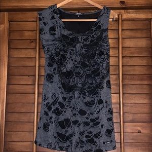 BLACKARV Shredded Black / Gray Top